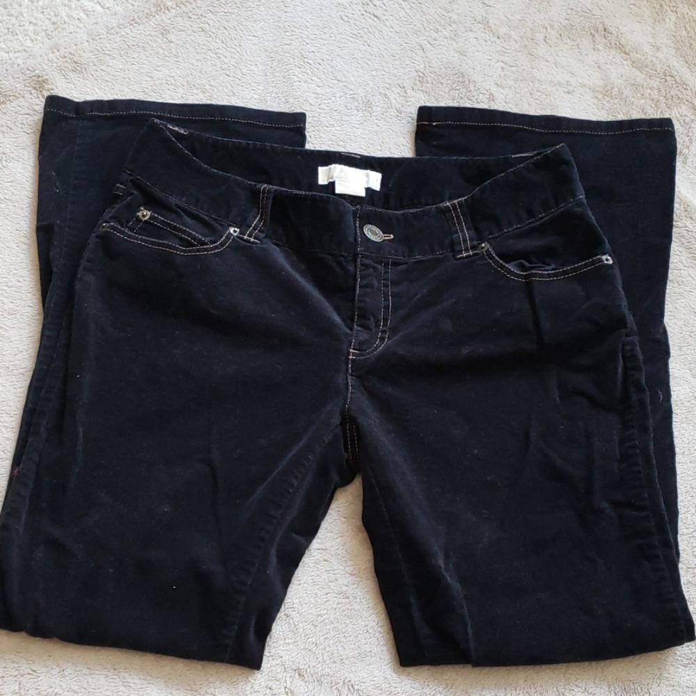 MICHAEL KORS black fine corduroy boot cut pants.